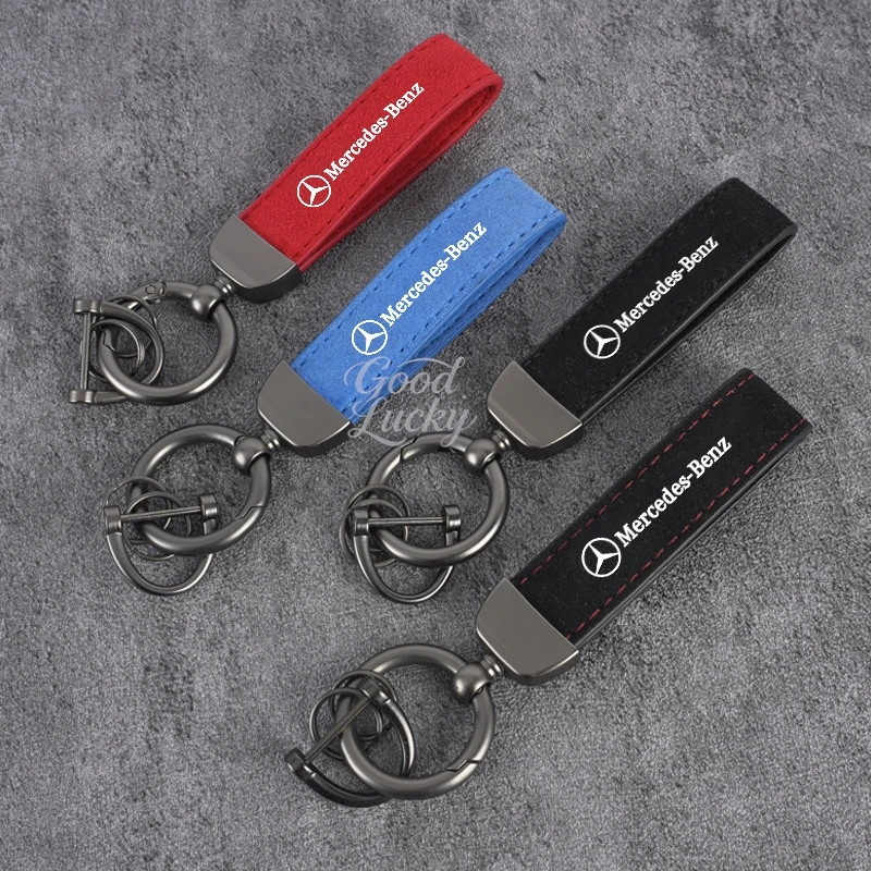 

Metal Leather Car Keychain Key Chain Rings for Mercedes Benz E C GLC Class E200 E400 E63 W213 S550 S560 Keychain Accessories