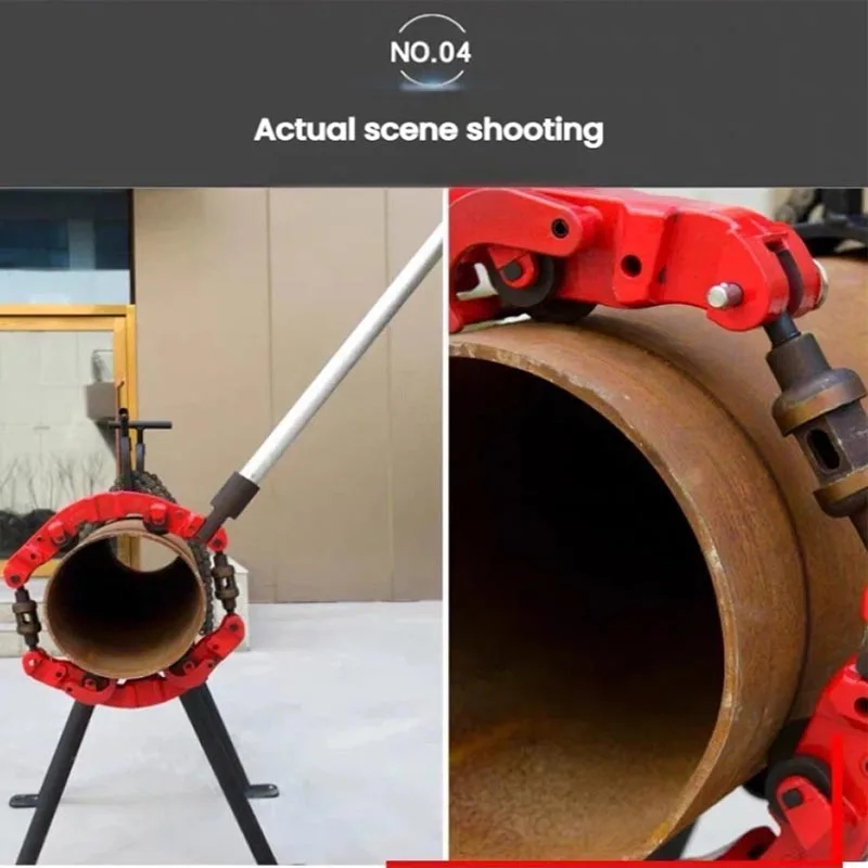 Multi-Roller Rotary Pipe Cutter Detachable Extension Handle Heavy Duty Large Diameter Steel Pipe Cutting Tool （Customized）