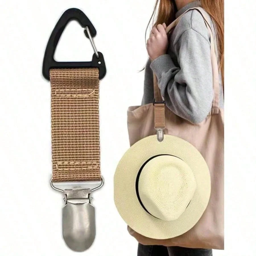 

Hat Clip Multifunctional Travel Bag Hanger, Outdoor Carabiner Hat Clip,Portable Anti-lost Hook for Straw Hats & Baseball Caps, Hands-free Storage Clip
