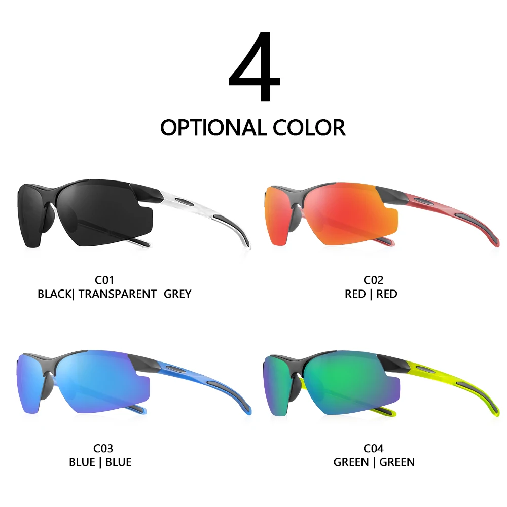 CRIXALIS Square Half Frame Sunglasses for Men Fashion Trend Cycling Sun Glasses Goggles Male Outdoor Sports Shades Women UV400