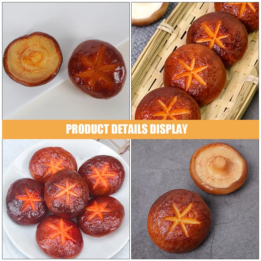 5 Piezas de Hongos Shiitake Artificiales Realistas para Decoración de Fiestas, Comercios, Hoteles, Accesorios Fotográficos, Decoración Multifuncional