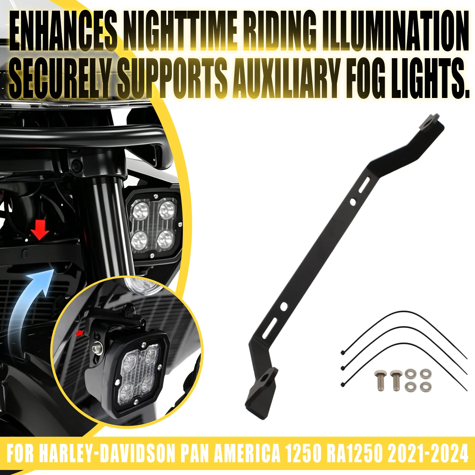 For Harley Pan America 1250 S PA1250 PA1250S 2021-2023 Motorcycle LED Fog Light Auxiliary Bracket Spotlight Driving Lamp Mount