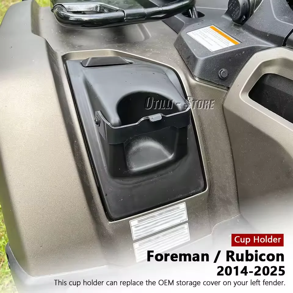 Suporte de garrafa de copo de água de bebida fender suporte de copo de armazenamento multifuncional acessórios atv para honda capataz e rubicon 2014-2025