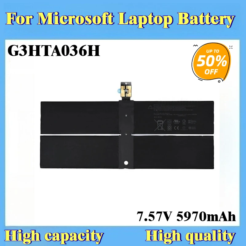 

New Replacement Laptop Battery G3HTA036H 45.2Wh 7.57V 5970mAh for Microsoft Surface Laptop 1st Gen 1769 2017