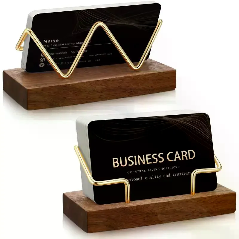 Porte-cartes de visite en bois, organisateur de bureau, présentoir de bureau, accessoires de rangement pour la maison