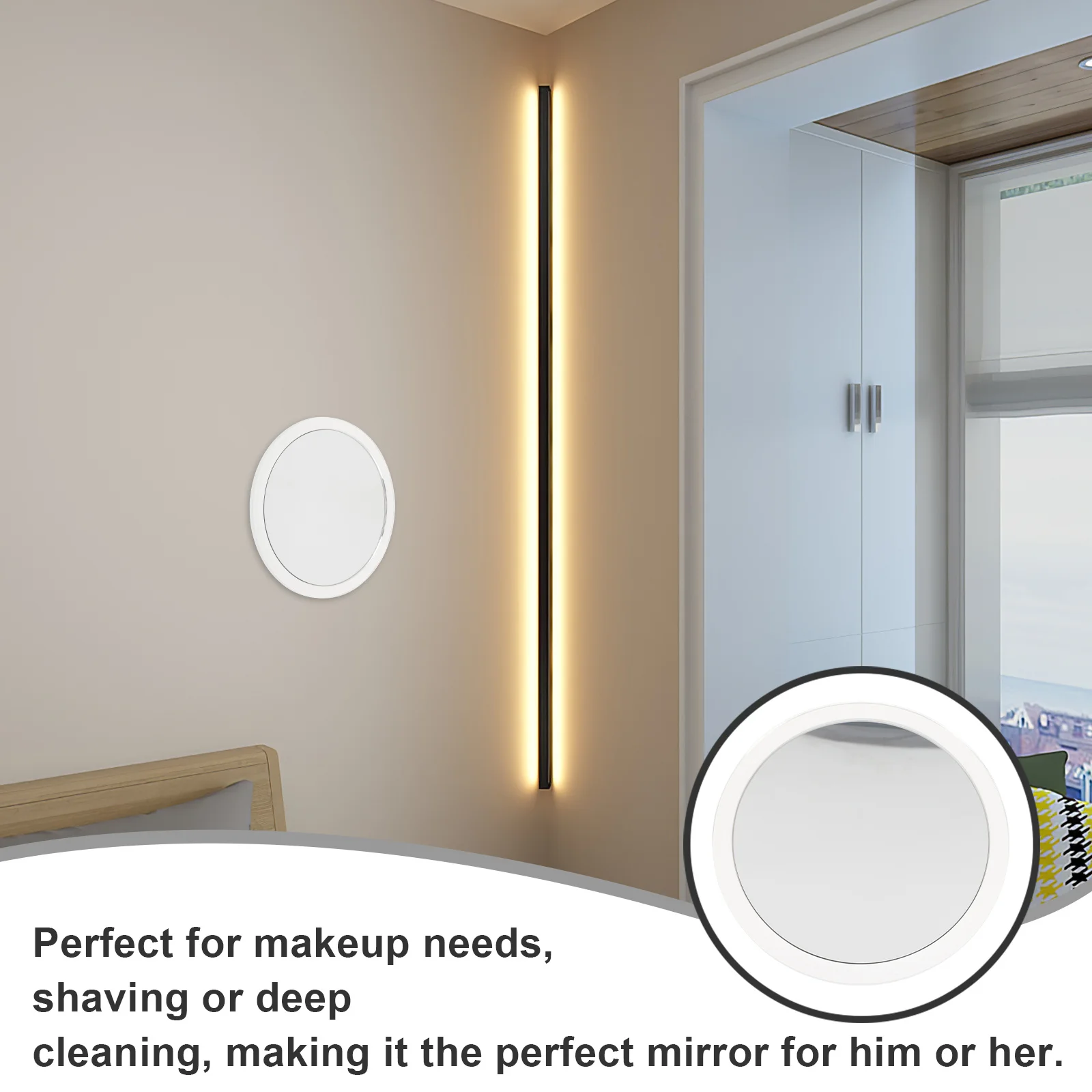 

Makeup Mirror Magnify Portable Vanity Mirrors Magnification Round Travel with Magnified Suction Cups