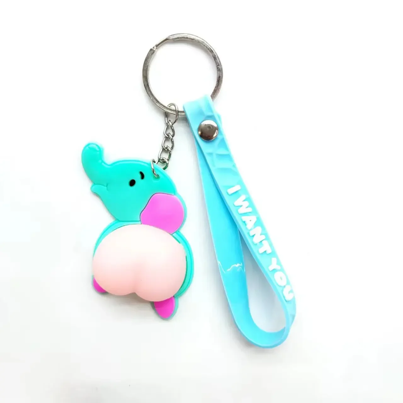 Pop Squeeze Butt Keychains Cartoon Decompression Fidget Toy Kawaii Corgi Dogs Soft Butts Silicone Vent Toys Adults Stress Relief