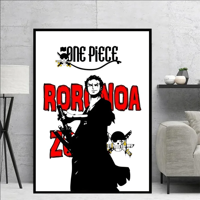 Anime One Piece Luffy Peripherals Posters Art Wall Canvas Painting for Kids Bedroom Decor Gifts Unframed Canvas Print HD Poster