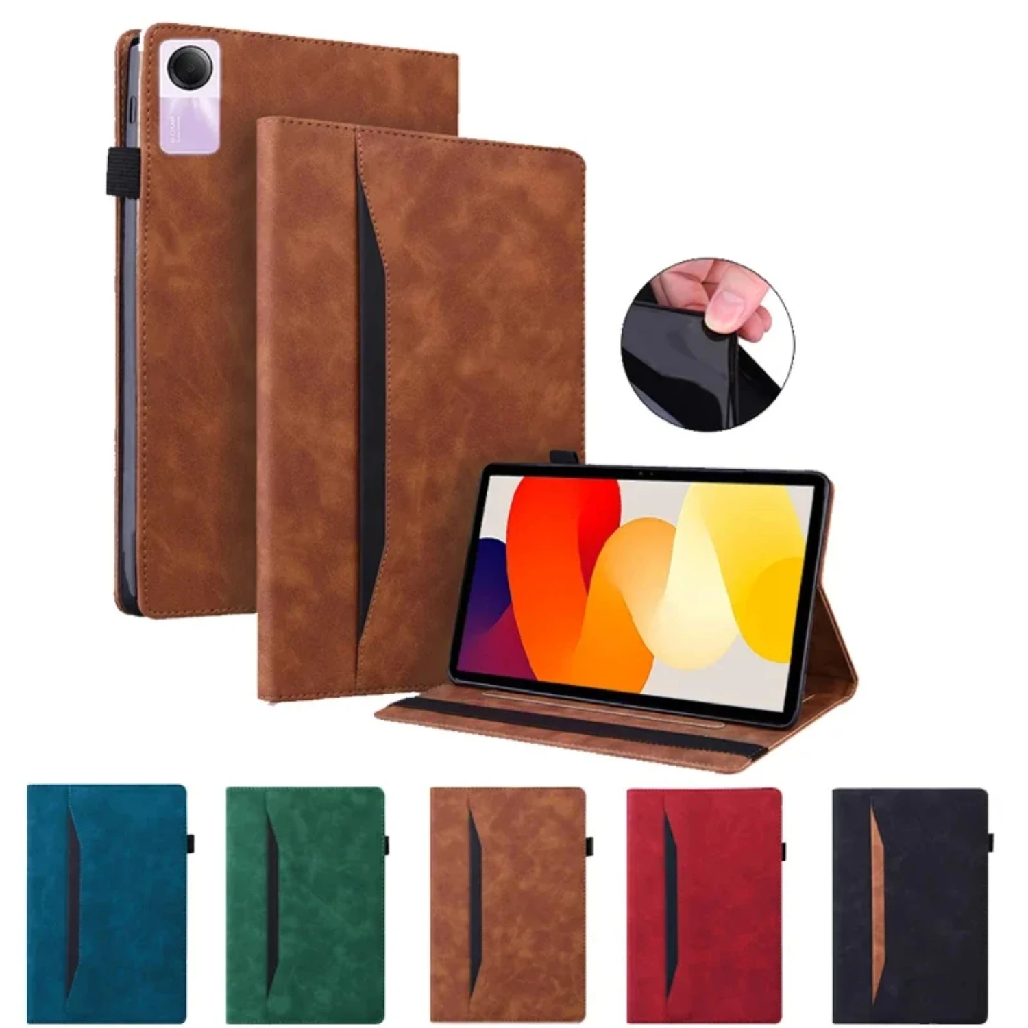 Upgrade your business style with this stylish, elegant and sophisticated red PU leather folio tablet case cover for the Mi Pad S