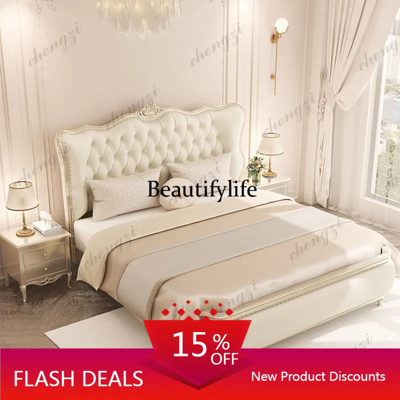 D80 Modern Luxury Bed Frame Queen Double Beauty Full Loft Space Saving Japanese Bed Princess Sleeping Muebles Lounge Suite Furni