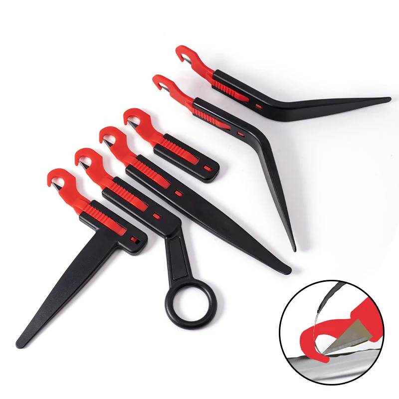 EHDIS Professional Safety Cutter Set Car Wrap Film Wallpaper Sticker Slitter Knife Narrow Gap Corner Multi-Angle Cutting Tool