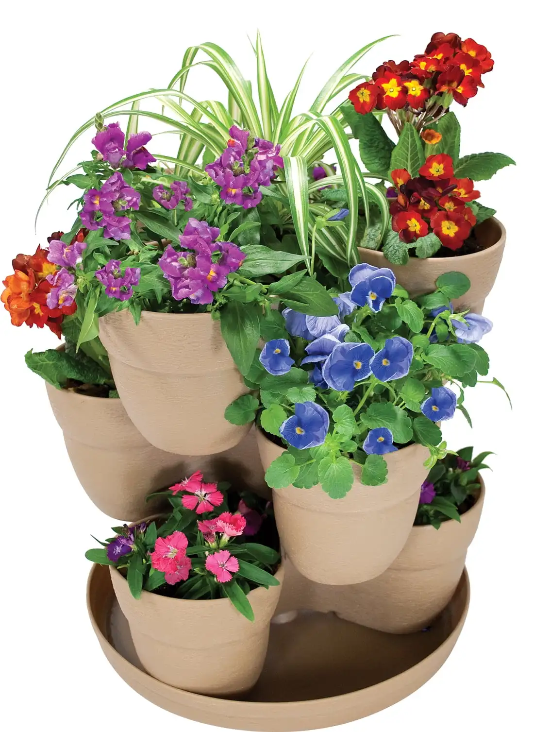 

Bloomers Stackable Flower Tower Planter – Holds up to 9 Plants – Great Both Indoors and Outdoors – Sand