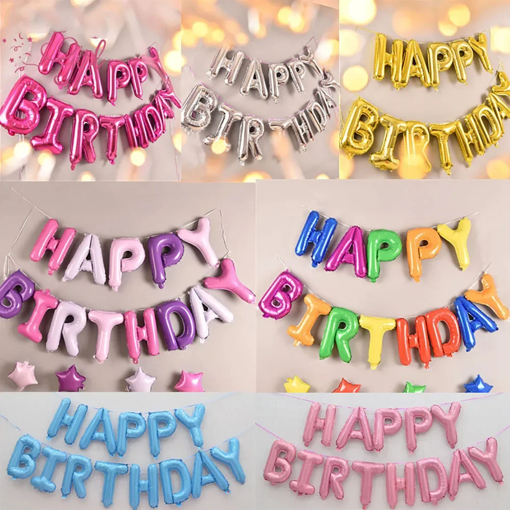 8 Stück alles Gute zum Geburtstag Dekoration Luftballons Roségold Buchstaben Folienballons Geburtstag Party Dekorationen Globos Anniversaire Balony