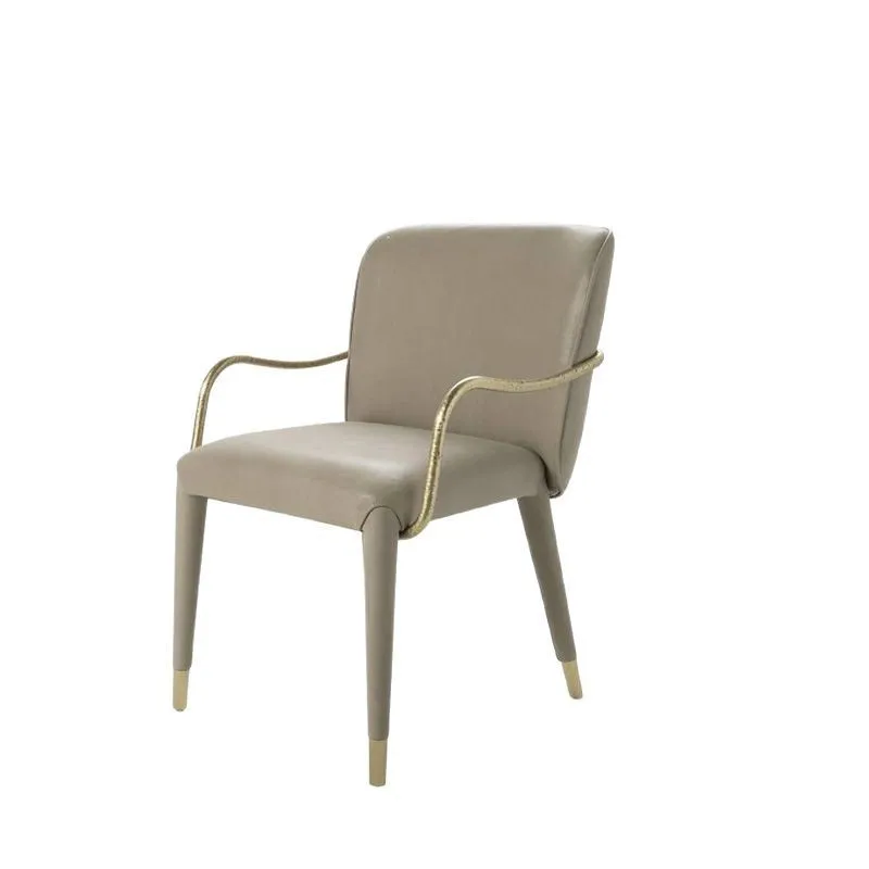 

Italian light luxury pure copper dining chair designer villa home living room dining room backrest