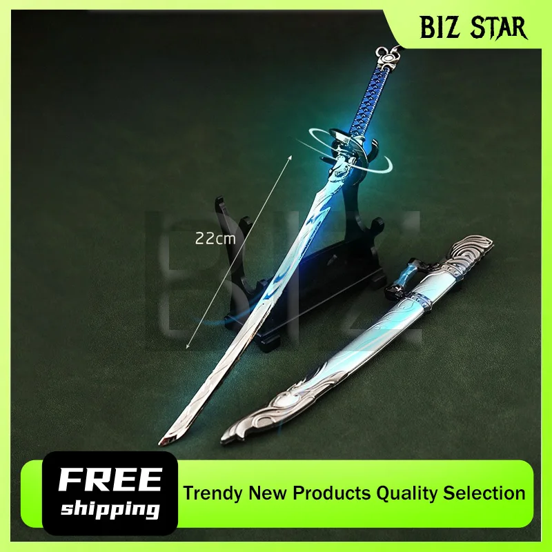22 سنتيمتر/8.66in Naraka: Bladepoint لعبة الأجهزة الطرفية تأثيري السكاكين الأسلحة المعدنية مغمد السيوف نموذج اللعب الحلي جمع الصبي