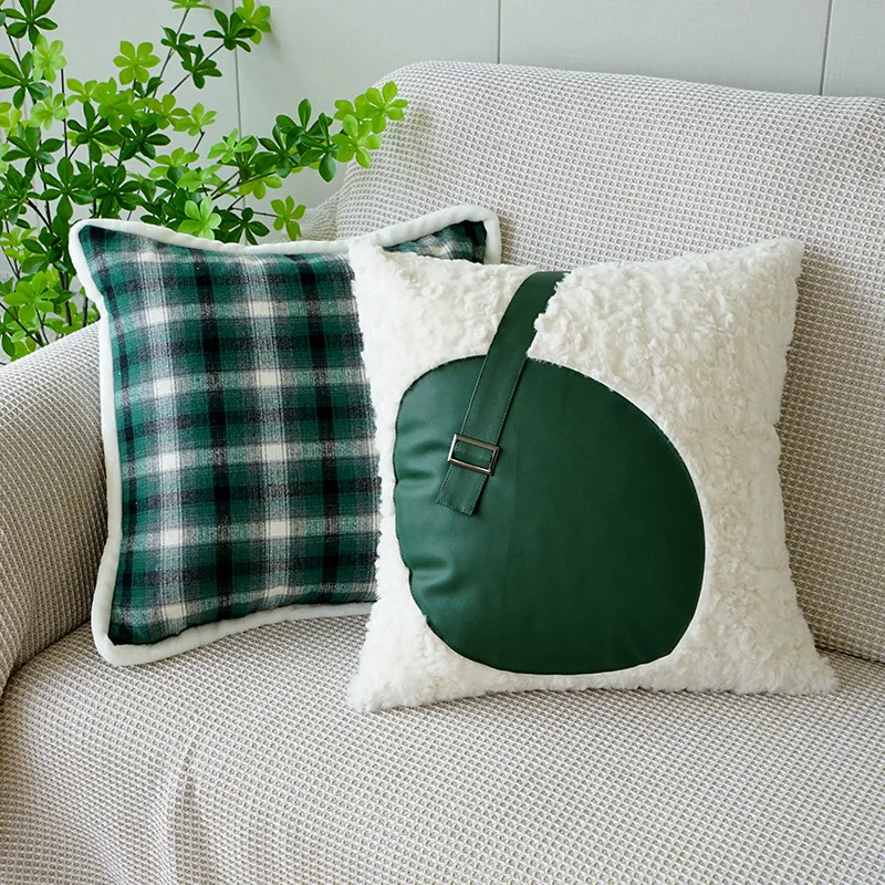 45x45CM Luxury Simple Throw Pillow Cover Nordic Green Stamping Waist Cushion Cover Decor Home Decorative Pillowcase