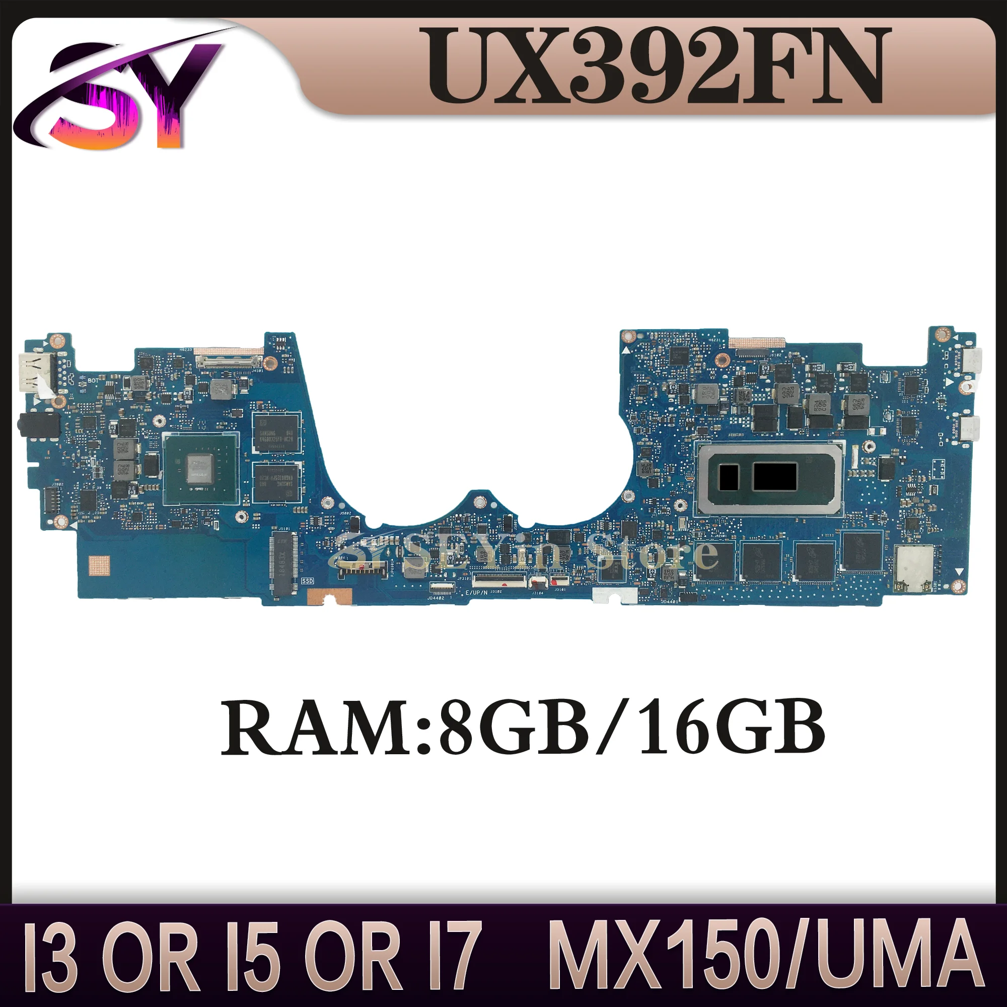 

Mainboard For ASUS UX392FN UX392F UX392FA UX3000 UX3000X Laptop Motherboard I3 I5 I7 8th Gen MX150/UMA 8GB/16GB-RAM