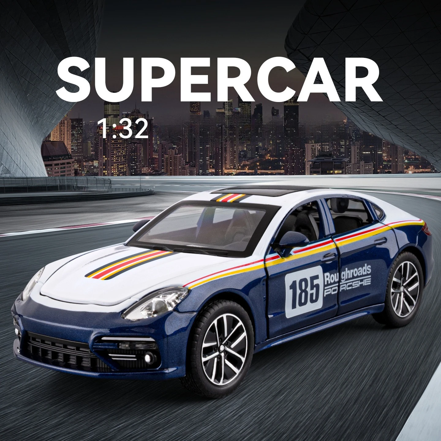 1:32 파나메라 레이싱카 고급 시뮬레이션 다이캐스트 메탈 합금 모델카 사운드 라이트 풀백 시리즈 컬렉션 어린이 장난감 선물