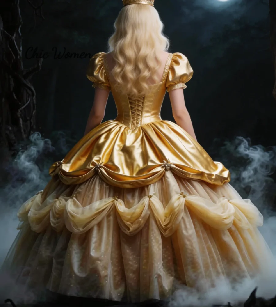 Cinderella Belle Style Quinceanera Dresses 2026 Sweetheart Ball Gown Vestidos 15 Años Quinceañera Pleat Gold Princess Sweet 16