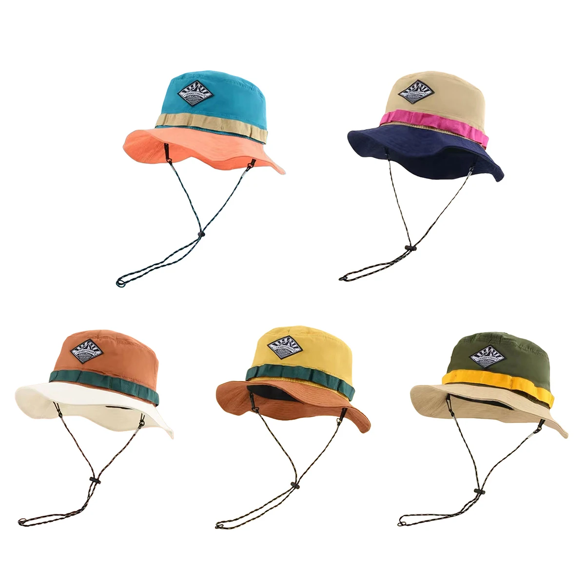 Unisex Luminous Mountain Range Label Bucket Hats Spring and Autumn Fishermen Caps Outdoor Casual Cap Sunscreen Hat