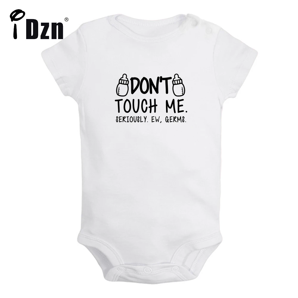 Don't Touch Me. Seriously. Ew, Germs. Cute Fun Print Baby Rompers Boys Girls Bodysuit Infant Short Sleeves Jumpsuit Kids Clothes