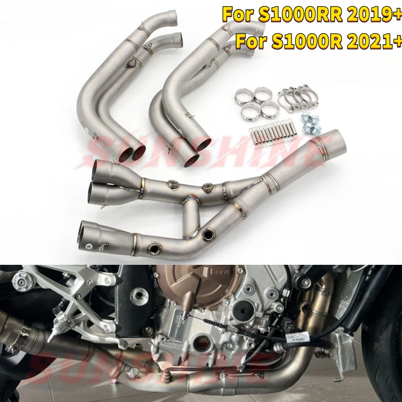 

Реальное изображение, без шнуровки, передняя выхлопная труба мотоцикла, полная система мотокросса, нержавеющая сталь для S1000rr 2019-2025 S1000R 2021-2025