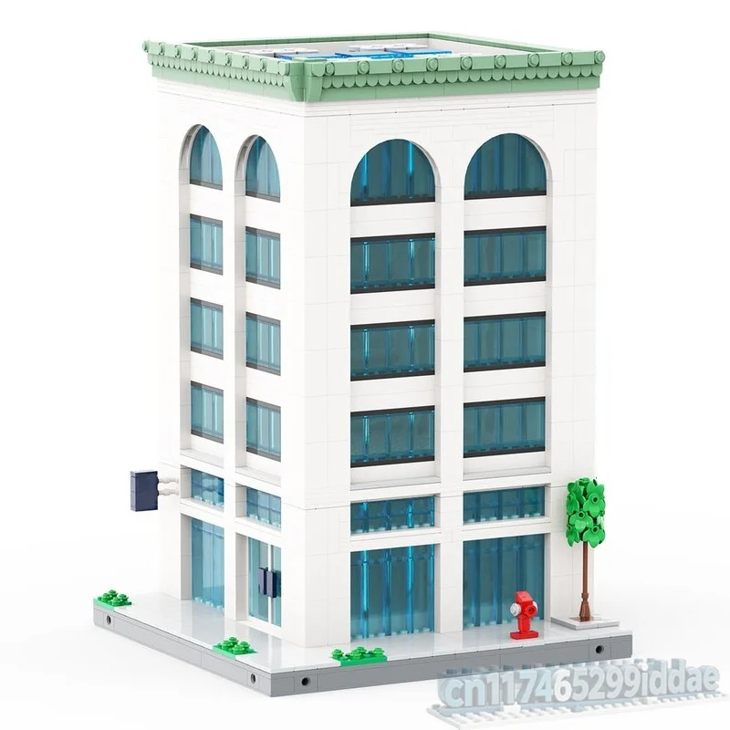 1233Parts Corner Clothing Store And Apartment Building Building Blocks Modular City Street Architecture Model DIY Display Gift