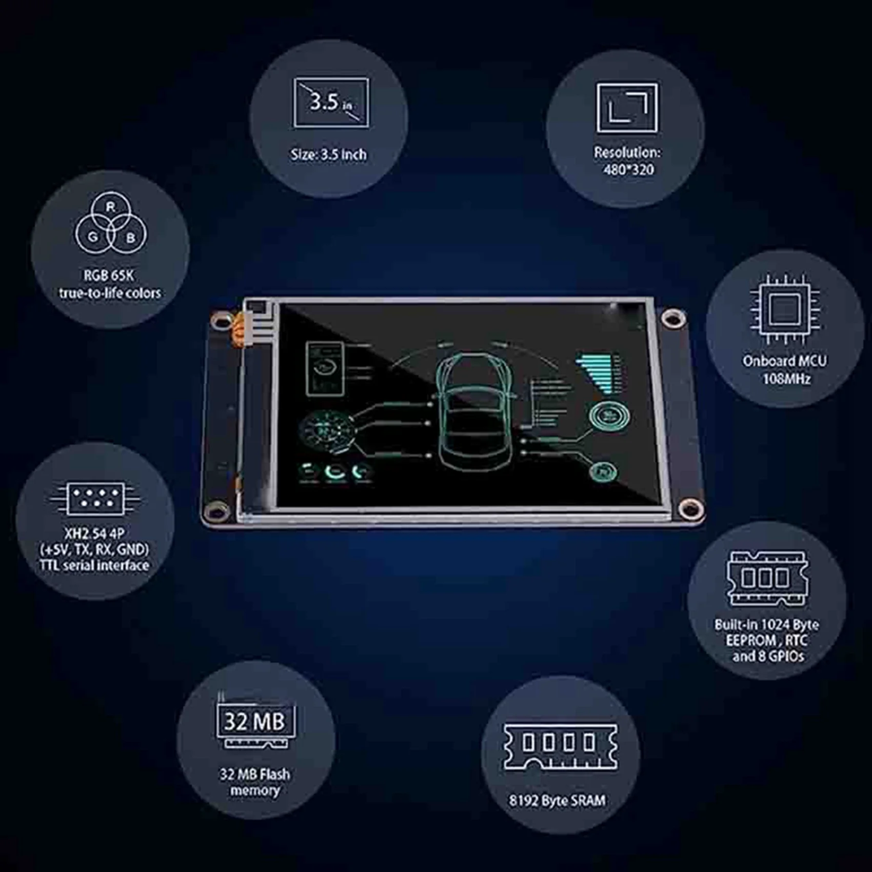 

【HOT-PRICE!】3X NEXTION HMI LCD Touch Display NX4832K035 3.5-Inch Resistive Display Enhanced Series UASRT TFT LCD Module