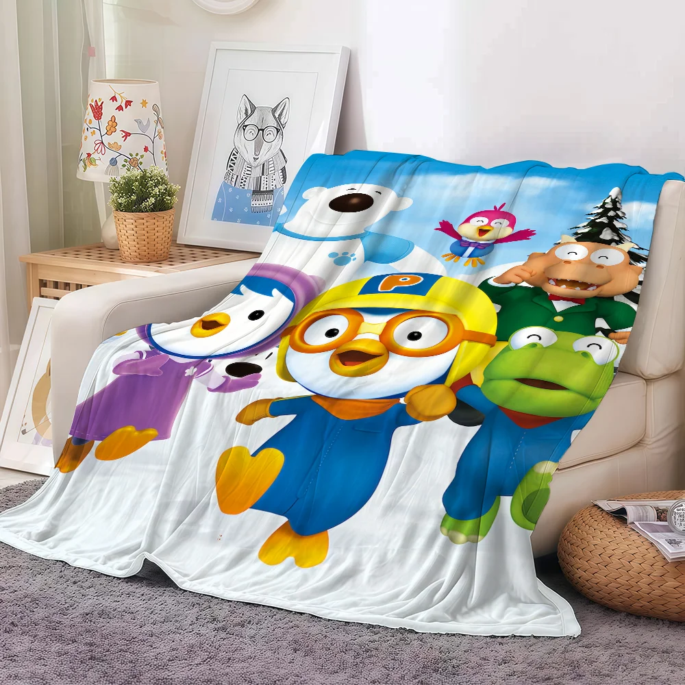 Cartoon P-Pororo the L-Little P-Penguin Blanket Soft and Skin Friendly For Couch Bed Napping Bedspread All Seasons Comforter
