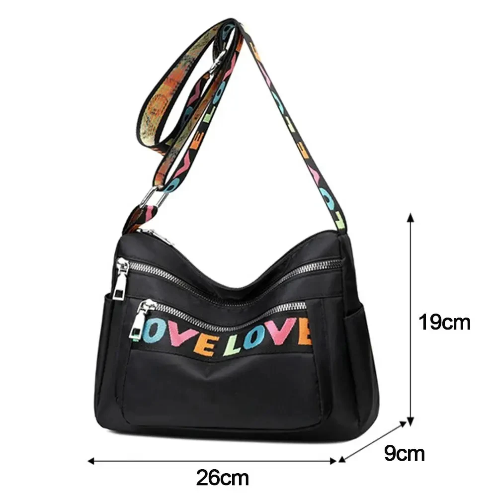 حقيبة نايلون متقاطعة مع الجسم مقاومة للماء للنساء ، حقائب كتف أكسفورد ، حقيبة يد كاجوال ذات سعة كبيرة ، حقيبة تسوق للسفر للسيدات