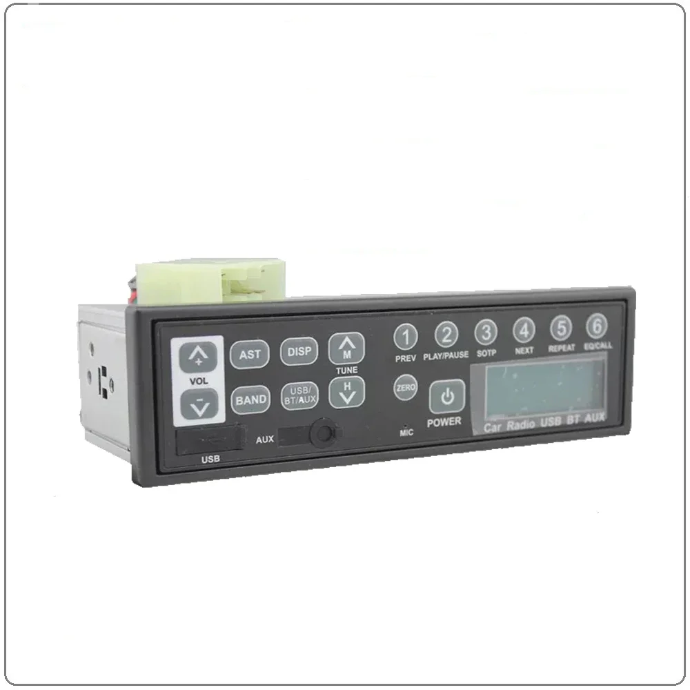 Vehicle Multimedia Player FM AM Radio USB Playback With External Antenna Jack for Engineering Machinery Cab Audio