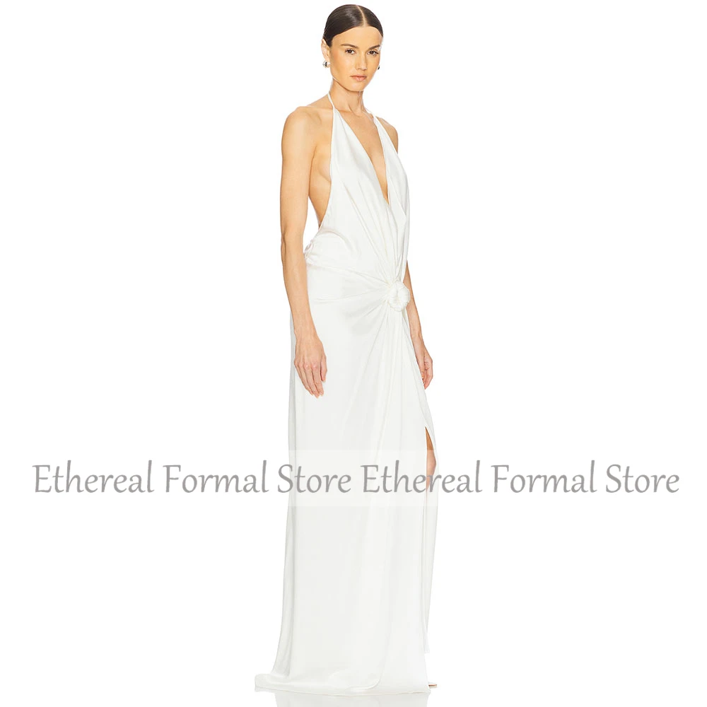 فستان سهرة نسائي عاجي مثير لحفلات الزفاف حورية البحر فستان رسمي للحفلات بطول الأرض مع ثنيات زهور السعودية دكتور