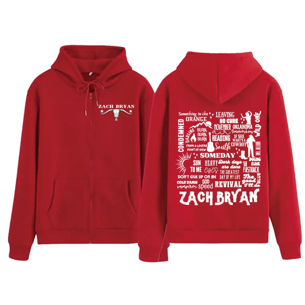 2024 Zach Bryan Zipper Hoodie Western Country Music Sweatshirt Harajuku Hip Hop Men Women Fans Gift Sweatshirts Hoodies for Men