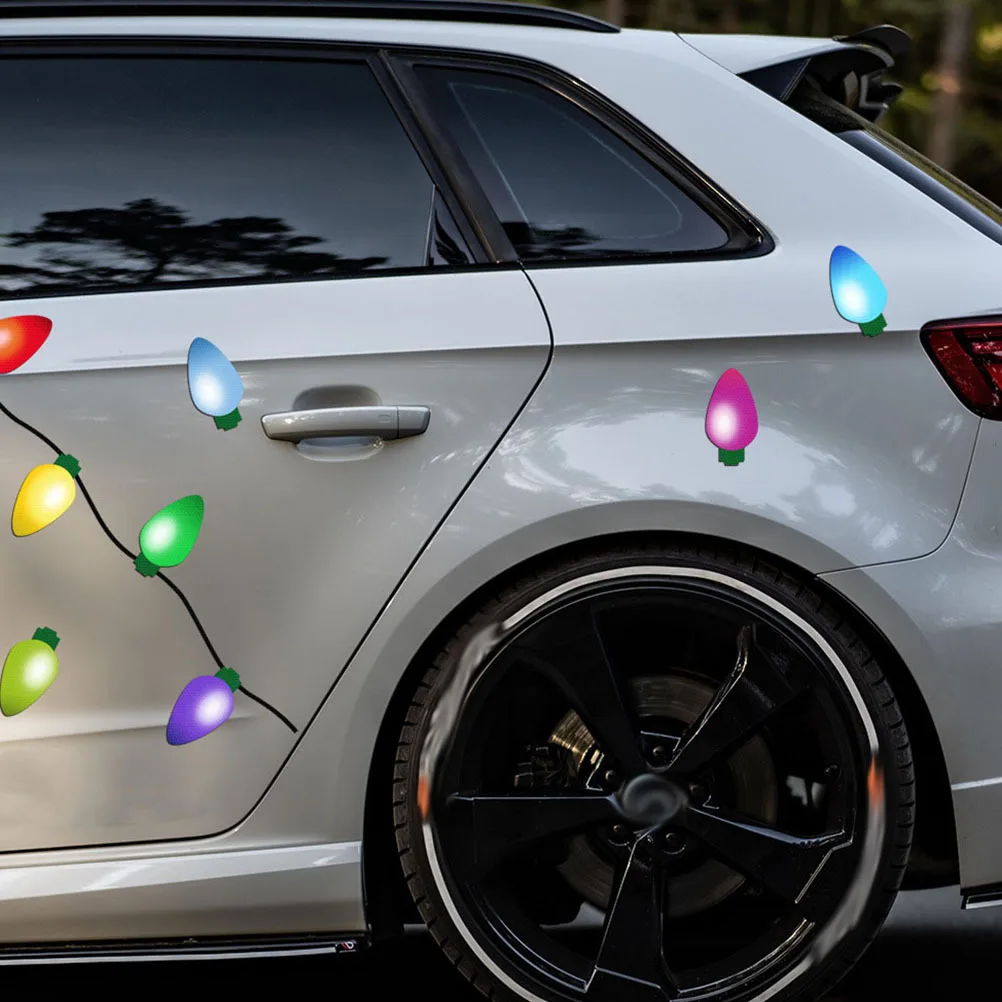 

1Set Magnetic Bulb Stickers Reflective Christmas Lights for Cars Garage Doors Refrigerators Safe Night Visibility