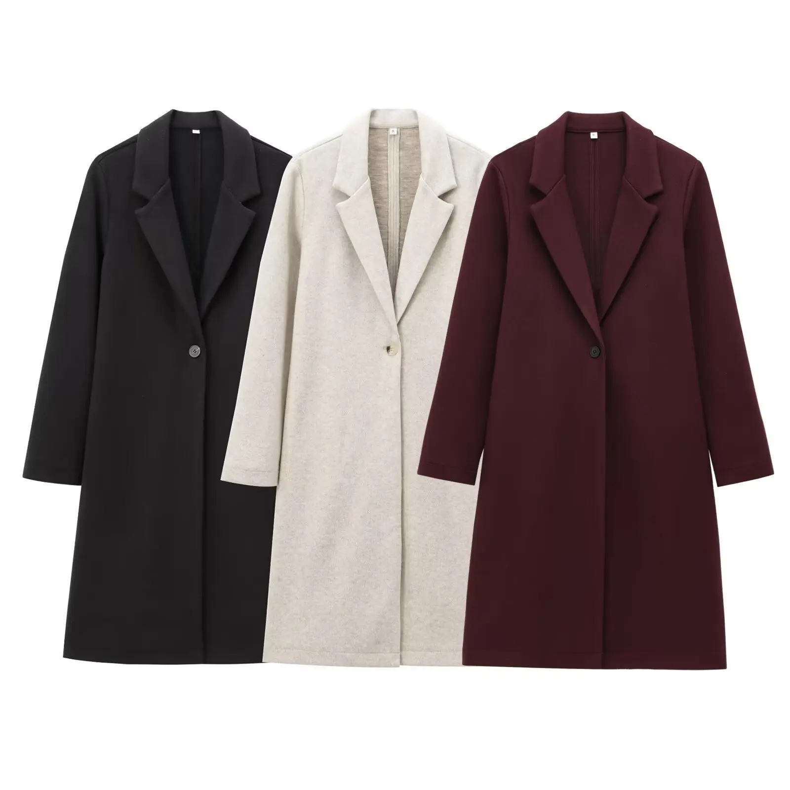 

Трансграничная осенне-зимняя новая европейская и американская женская одежда, простое и атмосферное пальто из мягкой шерсти