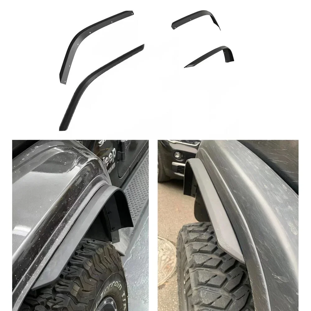 

KQX 4Pcs Low /High Fender Flare Extensions Strips ABS Black for Jeep Wrangler JL 2018++ L1003