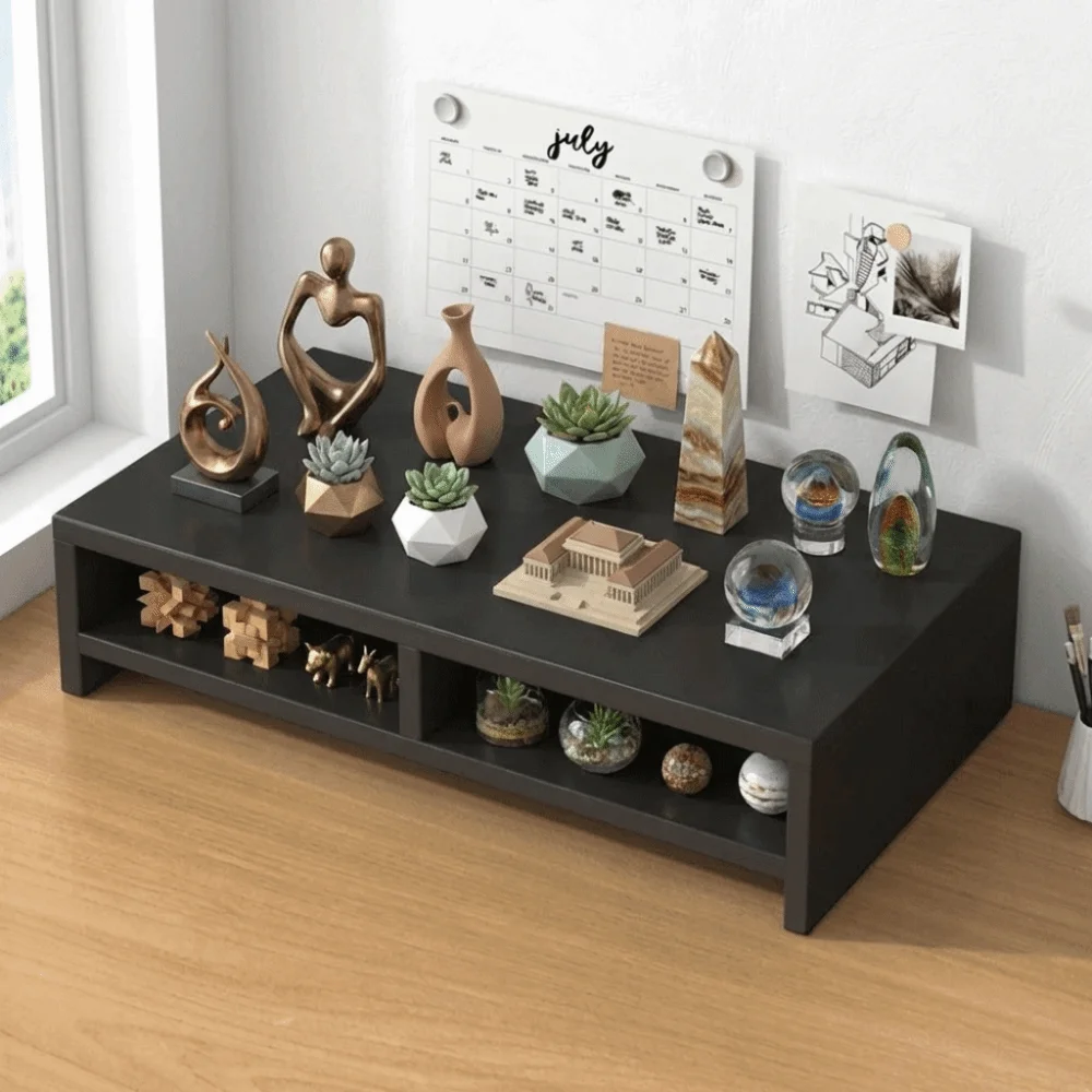 With Drawer Monitor Stand Riser Sturdy Structure Stable Support Desk Organizer Storage Rack Simple Design Storage Functions