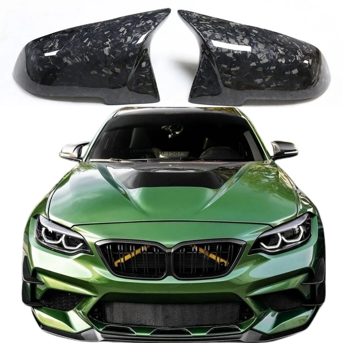 

Hot Sale Dry Forged Carbon Fiber Side Mirror Cover for F30 F20 F22 F32 F33 F36 X1 E84 F87 M2 Rearview Mirror Shell Replace