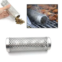 Stainless Steel BBQ Accessories Cold Smoker Generator Wood Pellet Barbecue Tools Thickness BBQ Grill Smoking Mesh Tube Smokers