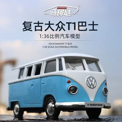 RMZ 1：36 Volkswagen T1 Bus Alloy Model Car Diecast Metal Assembly Series Miniature Vehicle Collection Toy Car gift