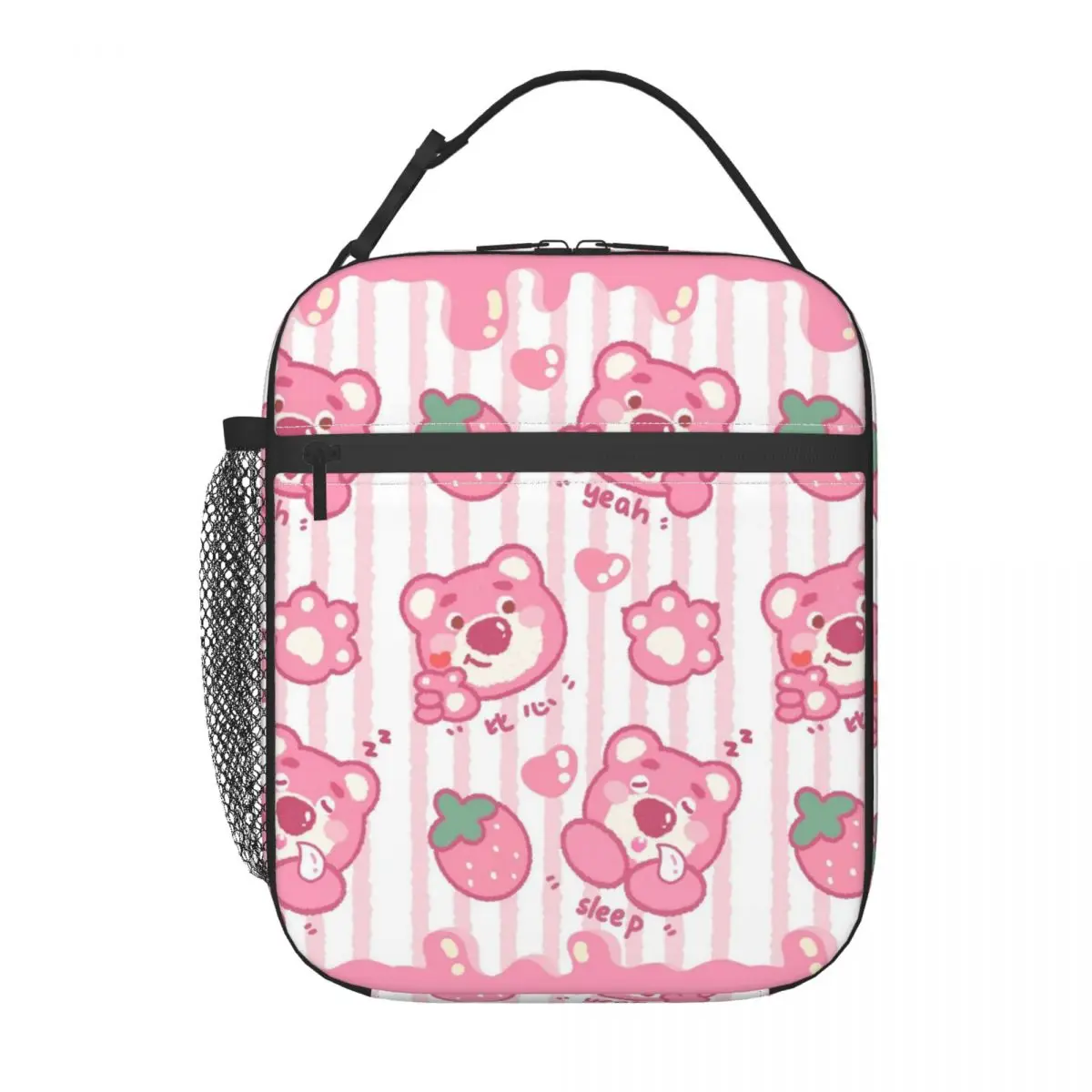 

Custom Toy Story Strawberry Bear Insulated Lunch Bag for Women Thermal Cooler Food Lunch Box School Portable Tote Bags
