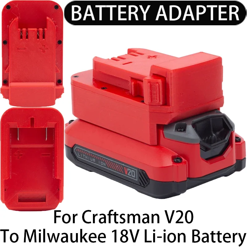 

Adapter for Milwaukee 18V Li--ion tools convert to Craftsman V20 LI-ion battery adapter power tool accessories