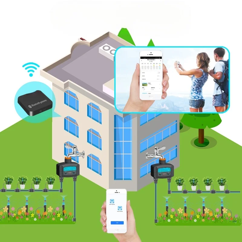 Controller di irrigazione Bluetooth wireless 2025 Timer a doppia uscita per prato e giardino