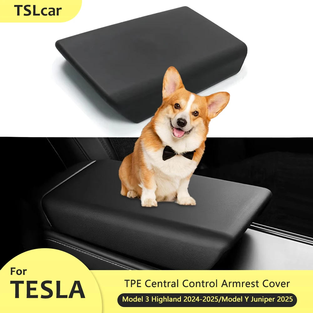 Copertura del bracciolo per Tesla Model 3 Highland Model Y Juniper 2025 TPE Copertura della console Copertura del bracciolo Protezione Accessori interni