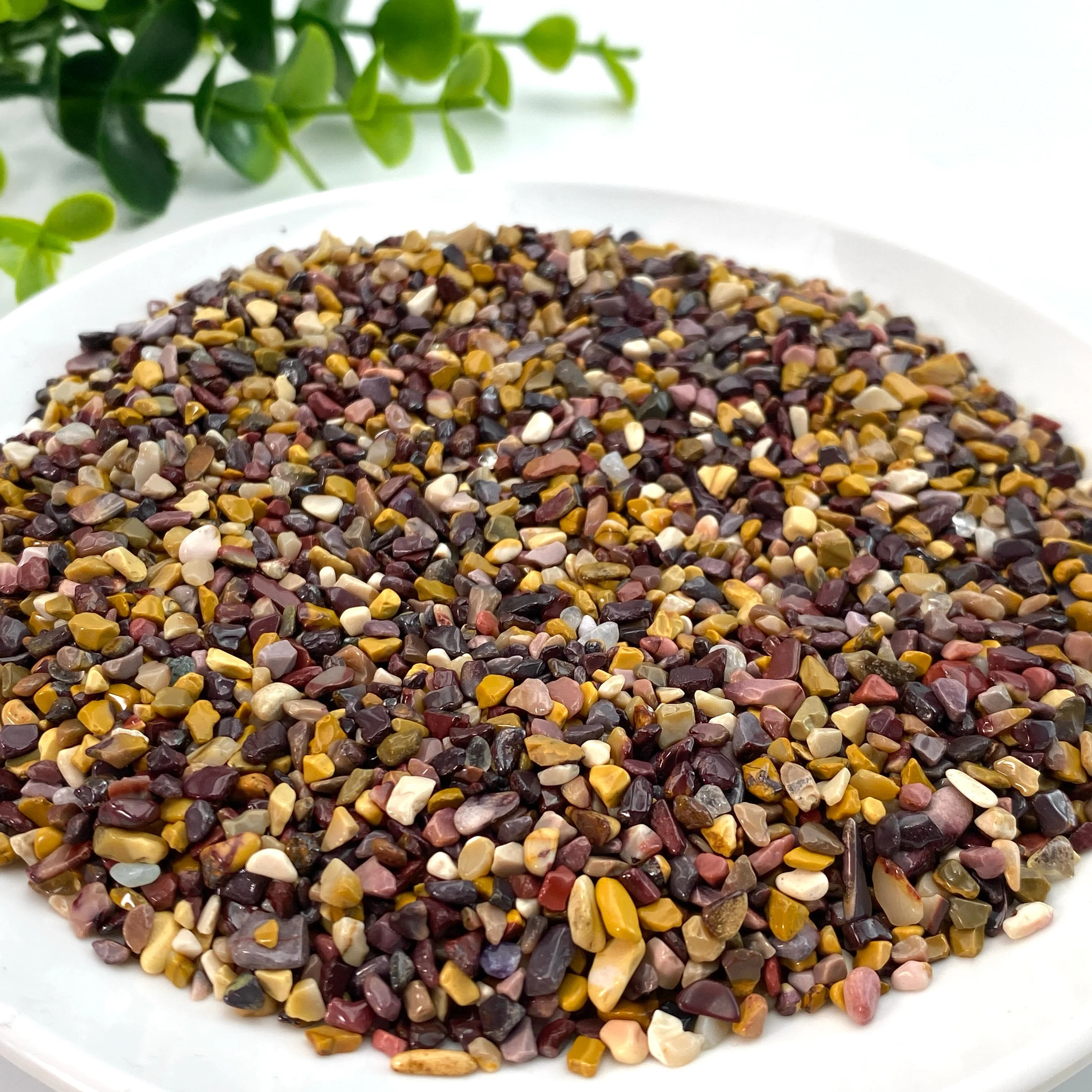 100 gr/beutel Natürliche Steine Mookait Material Kristall Kies Stein Chips Erz Mineralien Reiki Probe Edelsteine Aquarium Dekor