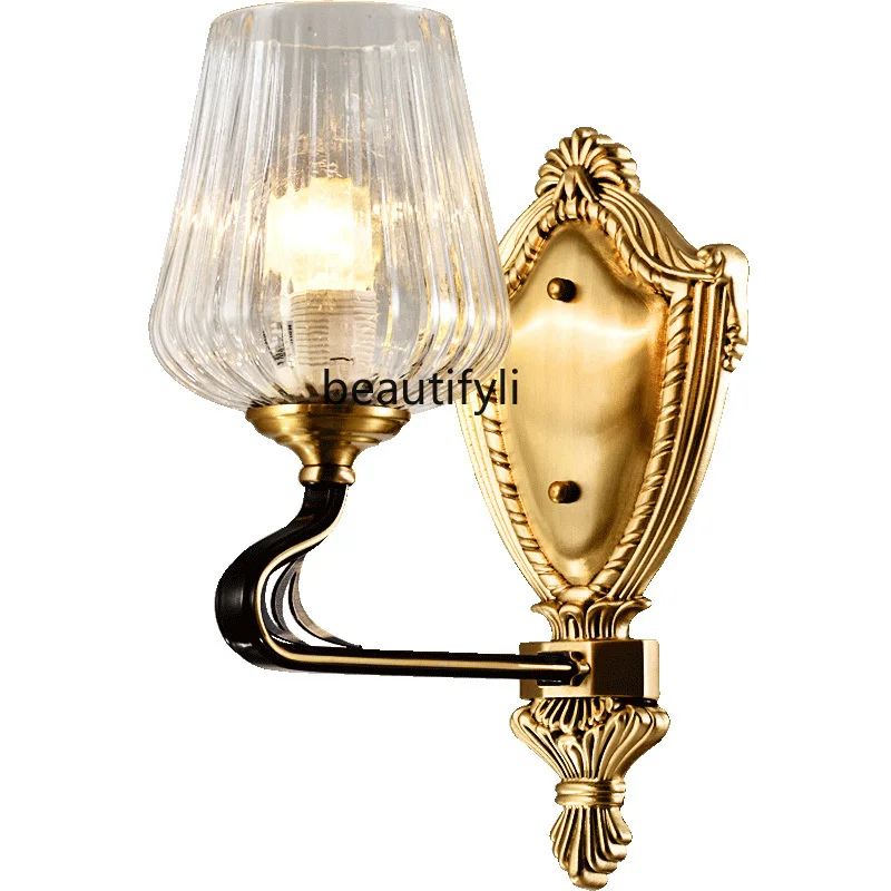 

yj American Simple Retro Wall Lamp Colorful Glaze Light Luxury Creative Personality Stairs Corridor Light