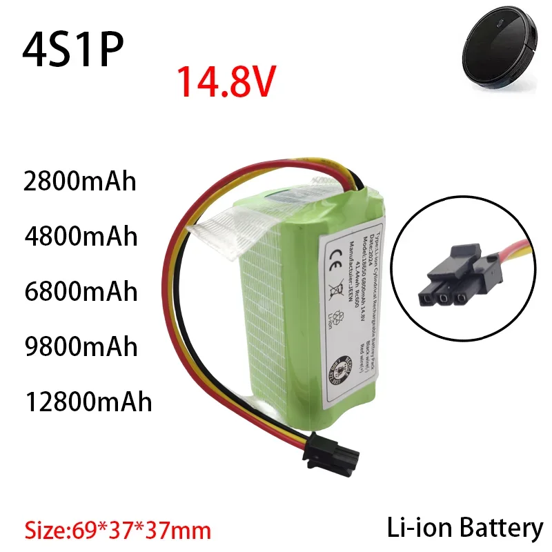 18650 4S1P 14.4V/14.8V 2800-12800mAh Li-ion Battery Vacuum cleaner battery, sweeping robot battery for MIJIA DEXP DIBEA RoboVac