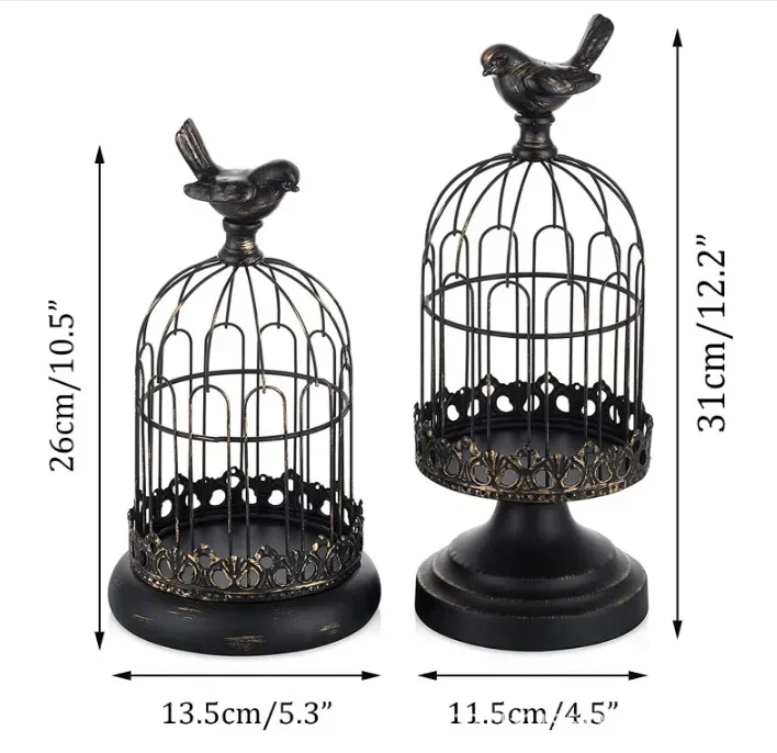 Columnar Candle Decorative Candle Holder 2-piece Candle Holder Lantern Gothic Vintage Home Decorative Dining Table Center