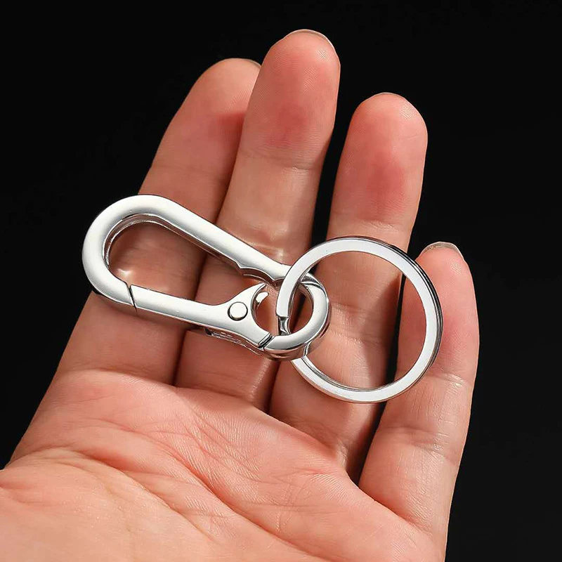 Men's Stainless Steel Horseshoe Buckle Keychain Anti-Lost Climbing Car Decoration Fashion Accessory