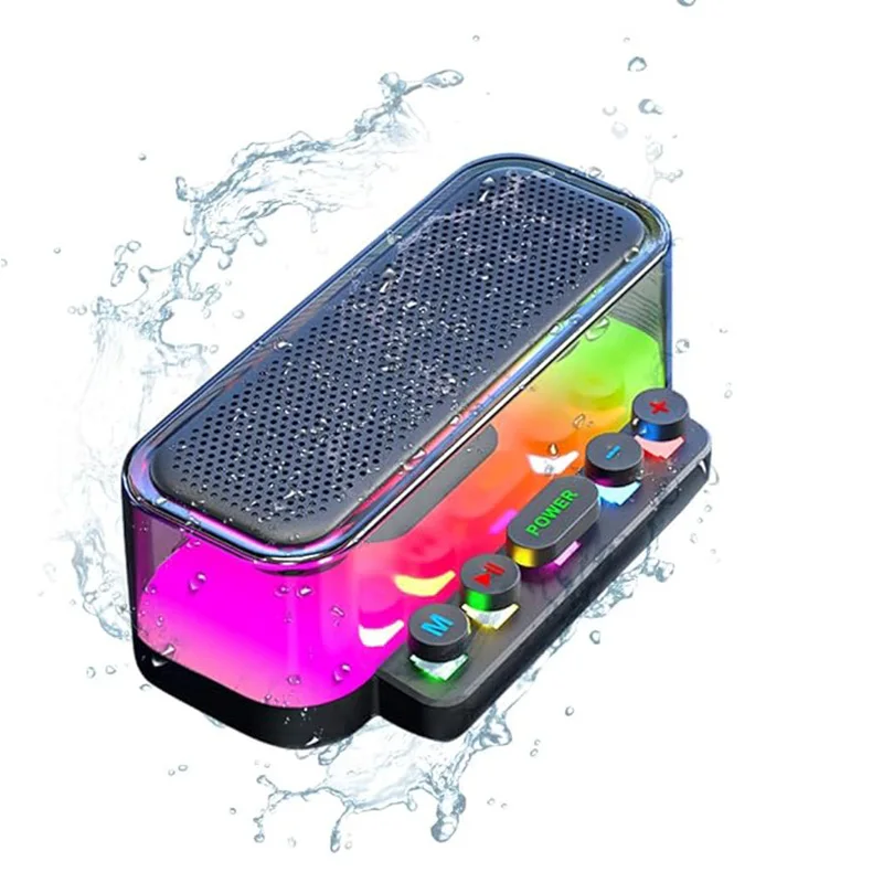 Portable Wireless Bluetooth Speaker with Colorful Lights Hifi Transparent Speaker For Living Room/Bedroom/Party with bluetooth